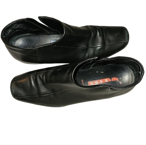 PRADA Men's Leather Slip On Loafers Zip Up Comfort Ankle High Dress Shoe 39 - Picture 10 of 11